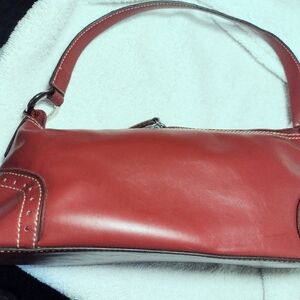 THROWBACK 1990's Hilfiger Classic Look Polished Red Leather Wristlet